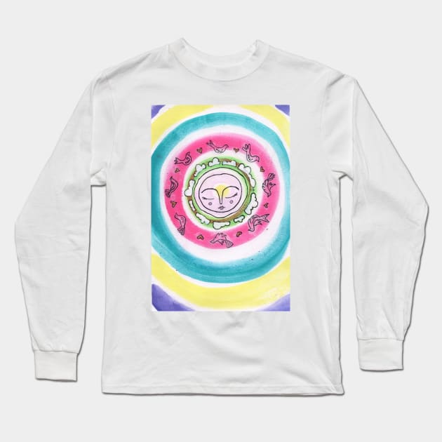 Sun, Birds, Clouds Long Sleeve T-Shirt by gaea